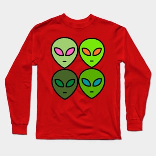 Outer space alien heads Long Sleeve T-Shirt